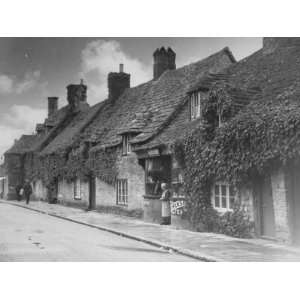  Street Scene in Small English Farming Village of Corfe 