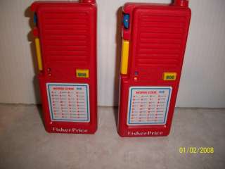 VINTAGE FISHER PRICE WALKIE TALKIES #3843 MORSE CODE INCLUDED 1990 