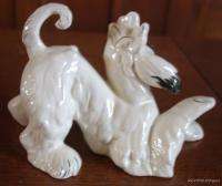Rare KAY FINCH California Pottery Playful AFGHAN HOUND Dog ExC  
