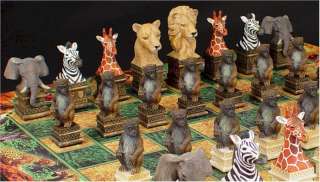 African Wildlife Animal Chess Set 0032  