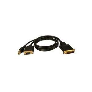 50ft Black Projector Cable with M1 (P&D) Male to VGA Male and USB Male 