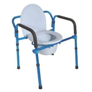  Folding Bedside Commode Seat with Commode Bucket and 