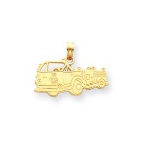   IceCarats Designer Jewelry Gift 14K Fire Truck Pendant Jewelry