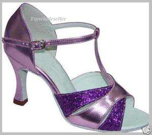 Ladies Latin Ballroom Salsa Purple Dance Shoe W61  