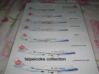 Taiwan China Airlines Aircraft Fleet Magnets  