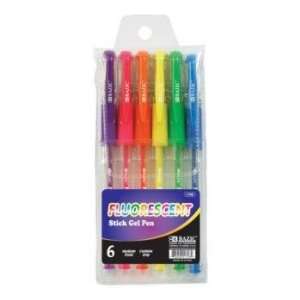  BAZIC Fluorescent Gel Ink Pen w/ Cushion Grip Case Pack 