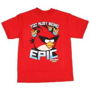  Angry Brids Space Too Busy Being Epic Boys Shirt Size8 