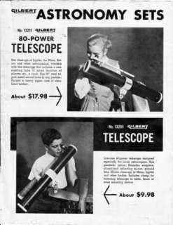 Gilbert telescope brochure from the early 1960s. The price was 