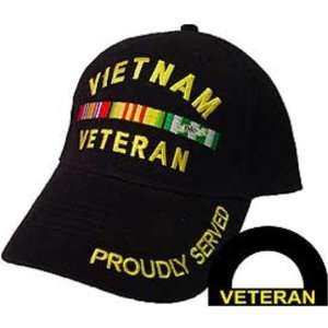  Vietnam Veteran Proudly Served Hat Black Patio, Lawn 