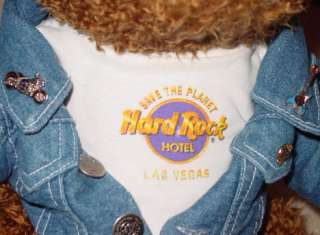 Hard Rock LAS VEGAS 1998 Denim Jacket JUMBO TEDDY BEAR  
