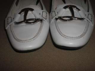TODS $300+ White Slingback Sandals Shoes 38 7.5 8 Signature Engraved 