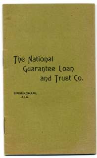 1897 By Laws for BIRMINGHAM ALABAMA Savings & Loan Bank  