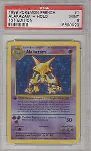 POKEMON 1999 1ST ED ALAKAZAM HOLO #1 PSA 9 ERROR  