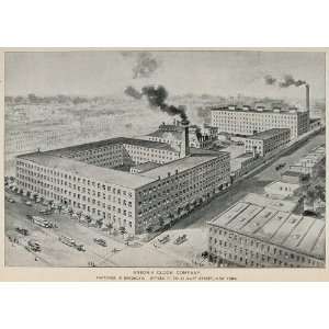  1893 Print Ansonia Clock Company Factory Brooklyn NY 