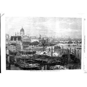   THAMES EMBANKMENT WORKS VIEW KINGS COLLEGE LONDON