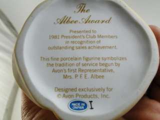 1981 Vintage Avon Albee Award Sales Figurine Presidents Club Old 