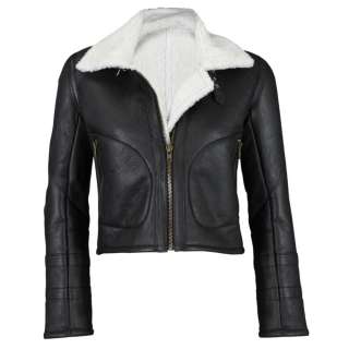 Shearling Sheepskin Duffle Leather Suede Coat Jacket  