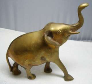Vintage Brass ELEPHANT ~ Trunk Up~ Figurine  