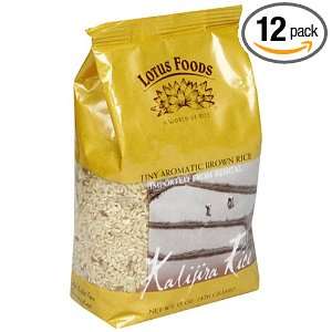 Lotus Foods Brown Kalijira Rice, 15 Ounce Bags (Pack of 12)  