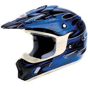  THH TX 12 Flame Helmet   Small/Black/Blue Automotive