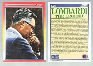 1990 score VINCE LOMBARDI #603 The Legend / Packers College Fordham 