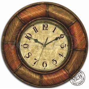 Antique brown wood designer 16 inch wall clock [1038B]  