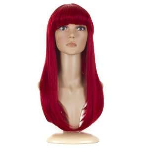 Vibrant Red Straight Nikki Minaj Style Wig  Long Red Straight Wig 