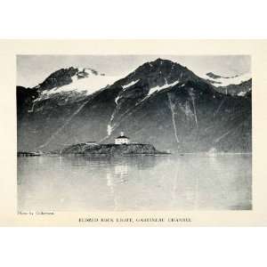  1913 Halftone Print Eldred Rock Light Gastineau Channel 