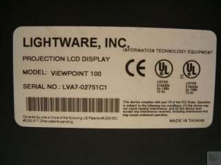 Lightware Viewpoint 100 VP100 LCD Multimedia Projector  