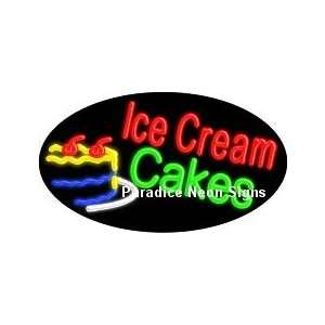  Flashing Ice Cream Cake Neon Sign (Oval) Sports 