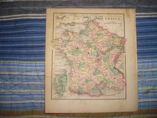 1856 ANTIQUE FRANCE HANDCOLORED MAP WINE REGION Fine NR  