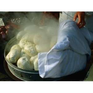 Freshly Cooked, Hot Dumplings for Sale Near Dazhalan, Beijing, China 