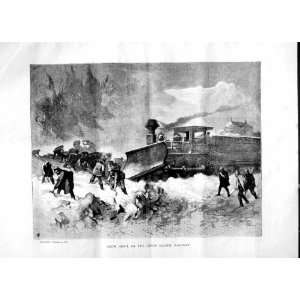    1870 SNOW DRIFT UNION PACIFIC RAILWAY TRAIN PLOUGH