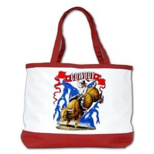  Shoulder Bag Purse (2 Sided) Red Cowboy Riding Bull With 