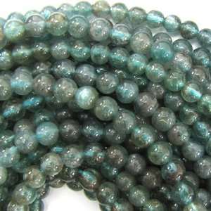    5mm natural blue apatite round beads 16 strand
