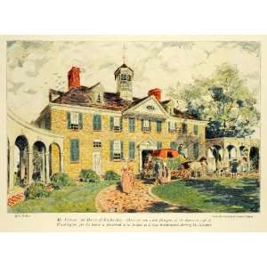 Print U. S. President George Washington Mount Vernon Estate J. Preston 