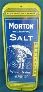 OLD MORTON SALT COMPANY CHICAGO ADVERTISING THERMOMETER  