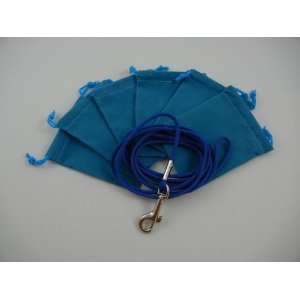 Sky Blue Velour (Velvet) Drawstring Pouch (3 By 4) with a USA Made 