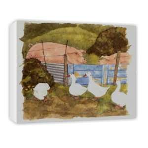 Pigs, Midden and Geese by Linda Benton   Canvas   Medium 