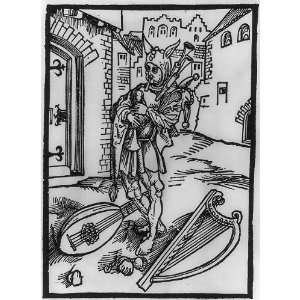  Non velle corrigi,Bagpipes,fools cap,harp,1498,lute