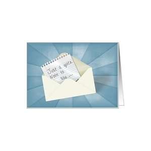 Happy Birthday Note in Envelope   Lined Paper with Handwriting Card