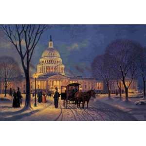 John Morton Barber   A Winters Evening On The Hill   Signed 