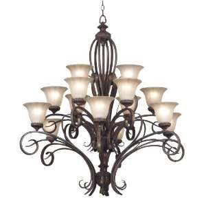   Rochester 15 Light Chandelier, Aruba Teak Finish