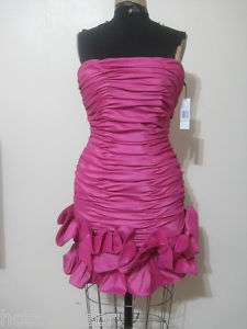 Vicky Tiel Strapless cute pink Dress w/ pleat SZ4  