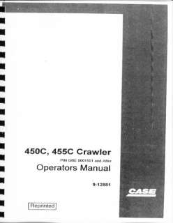 Case 450C 455C crawler Operators Manual Dozer Loader  