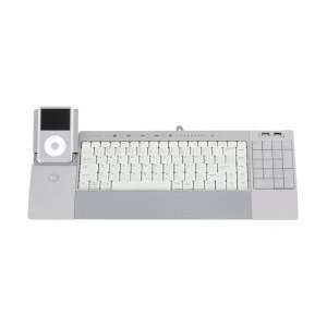   White Multimedia Keyboard With iPod Dock For Mac Electronics