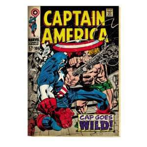 Marvel Comics Retro Captain America Comic Book Cover #106, Cap Goes 