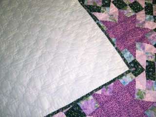 KING SIZE COVERLET QUILT LAVENDERS, PINKS AND GREEN  