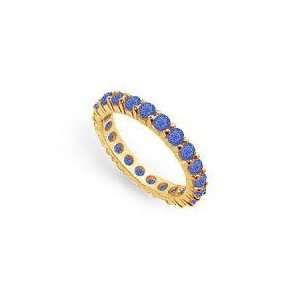    Blue Sapphire Eternity Band  14K Yellow Gold 2.00 CT TGW Jewelry