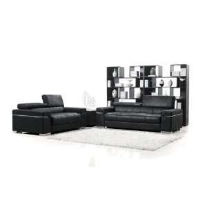  Black Italian Design Modern Sofa Set